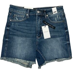 Judy Blue High Waist Tummy Control Frayed Denim Shorts - Large, Women’s NWT